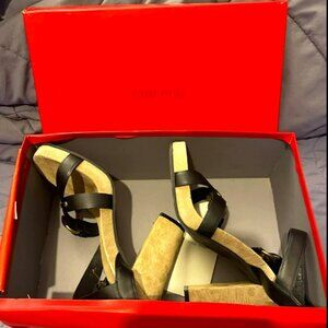 Mui Mui Never Worn Brand New Platform Heels Sandals Leather Cork Size 10/40